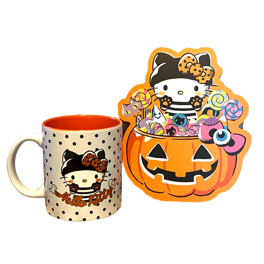 HELLO KITTY Sanria Halloween‎ Decoration and Mug Bundle NEW